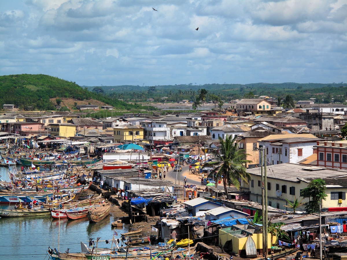 Elmina River, scenic waterway in the historic town of Elmina